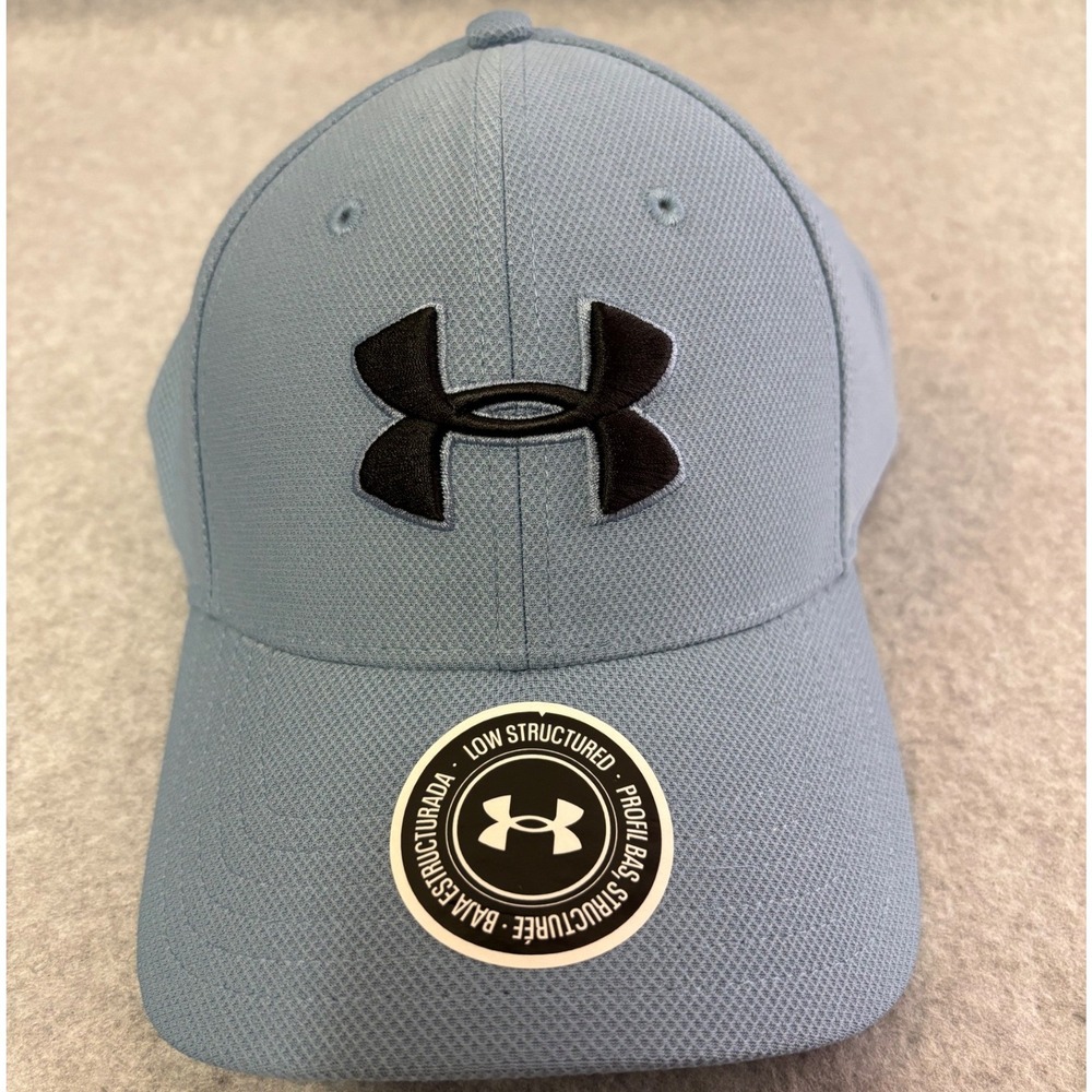 Under Armour Blitzing 3.0 Hat Mens M/L Blue Halo Gray Low Structured Cap 1305036